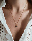 As ketting met ashanger | GOUD - GOLD FILLED - MARINEBLAUW - Kleine Zus