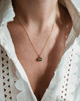 As ketting met ashanger | GOUD - GOLD FILLED - OLIJF PARELMOER - Kleine Zus