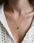 As ketting met ashanger | GOUD - GOLD FILLED - TURQUOISE - Kleine Zus