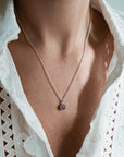 As ketting met as hanger | .925 STERLING ZILVER - BLAUW - Kleine Zus