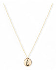 Gouden dames ketting met symbool, aan de ketting hangt een bedel van 10mm