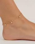 Enkelbandje parelhangers| GOUD - GOLD FILLED WATERPROOF - Kleine Zus