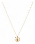 Gouden dames ketting met geboortebloem, aan de ketting hangt een gouden bedel van 10mm