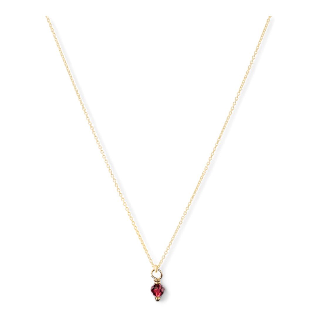 Gouden dames ketting met geboortesteen, aan de ketting hangt een geboortesteen van 4mm