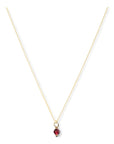 Gouden dames ketting met geboortesteen, aan de ketting hangt een geboortesteen van 4mm