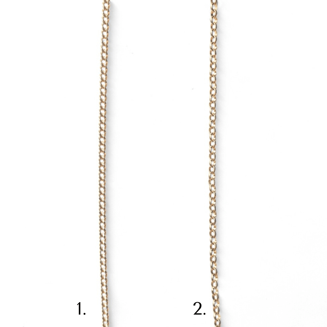 Gouden dames ketting, keuze uit rolo chain grof of fijn