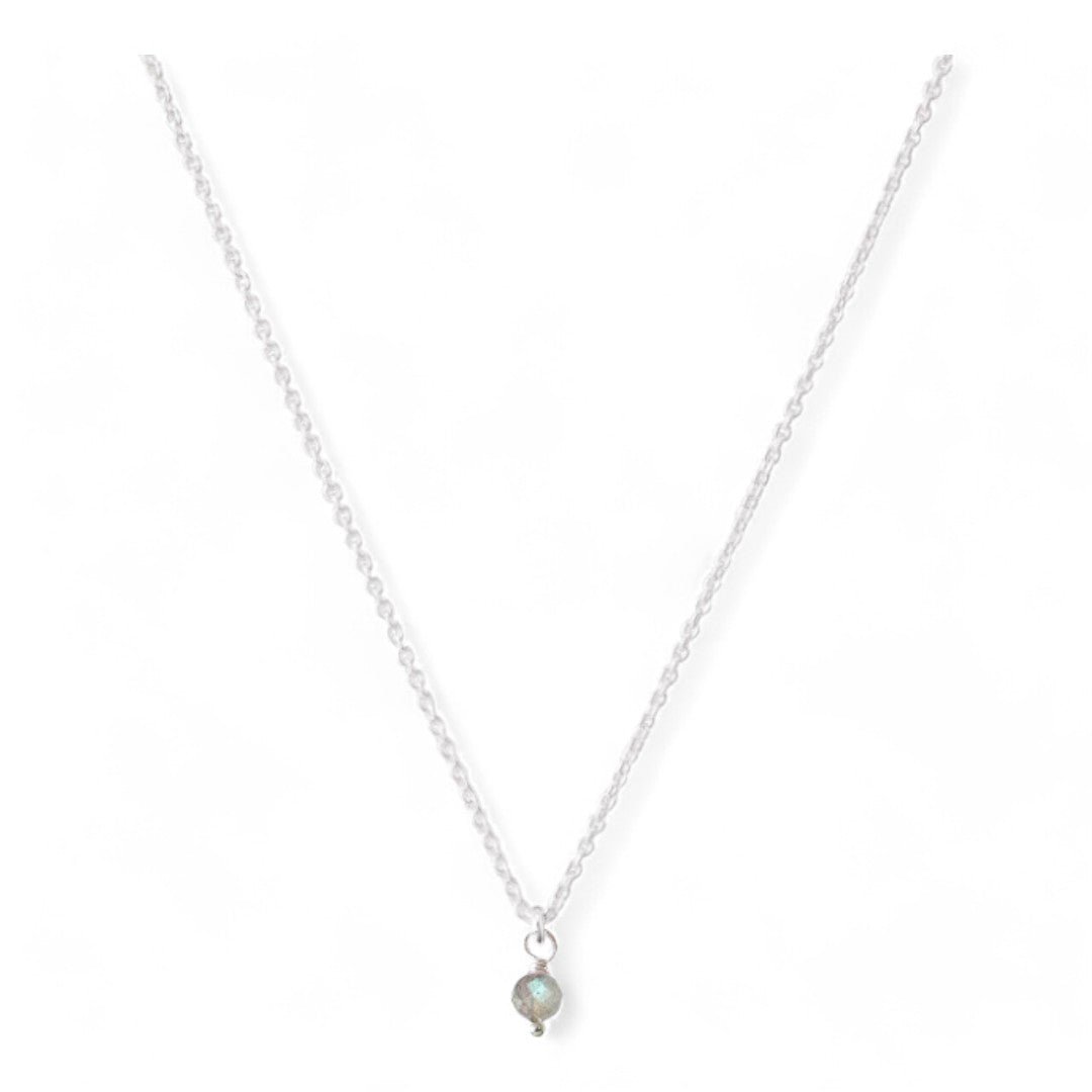 Zilveren dames ketting met een geboortesteen van 4mm