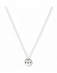 Zilveren dames ketting, aan de ketting hangt een zilveren bedel van 10mm