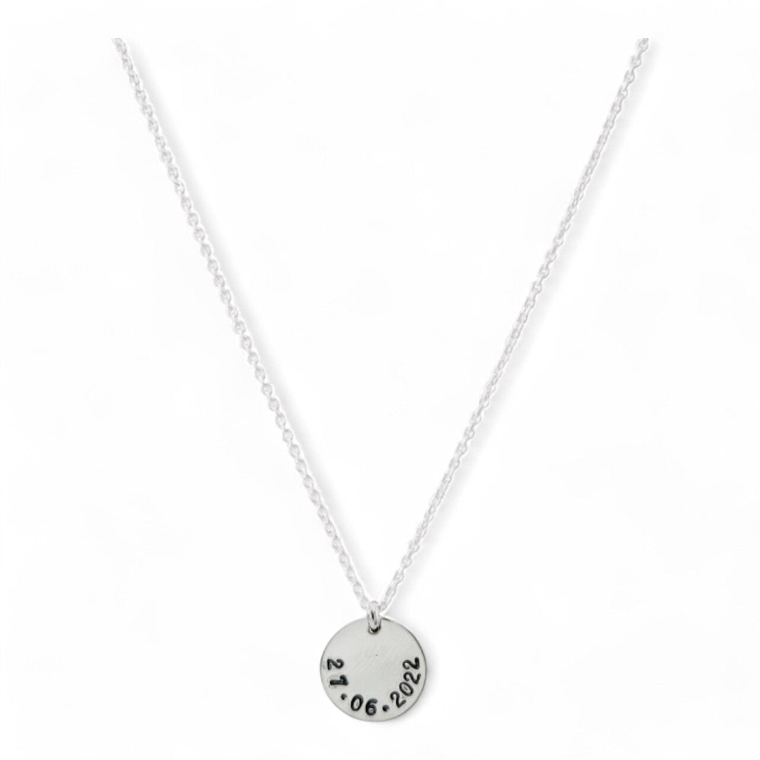 Zilveren dames ketting met bedel van 13mm