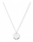 Zilveren dames ketting, aan de ketting hangt een zilveren bedel van 19mm