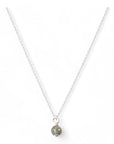 Zilveren dames ketting, aan de ketting hangt een geboortesteen van 6mm