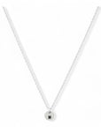 Zilveren dames ketting met bedel van 6mm met letter