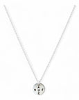 Zilveren dames ketting , aan de ketting hangt een zilveren bedel van 10mm