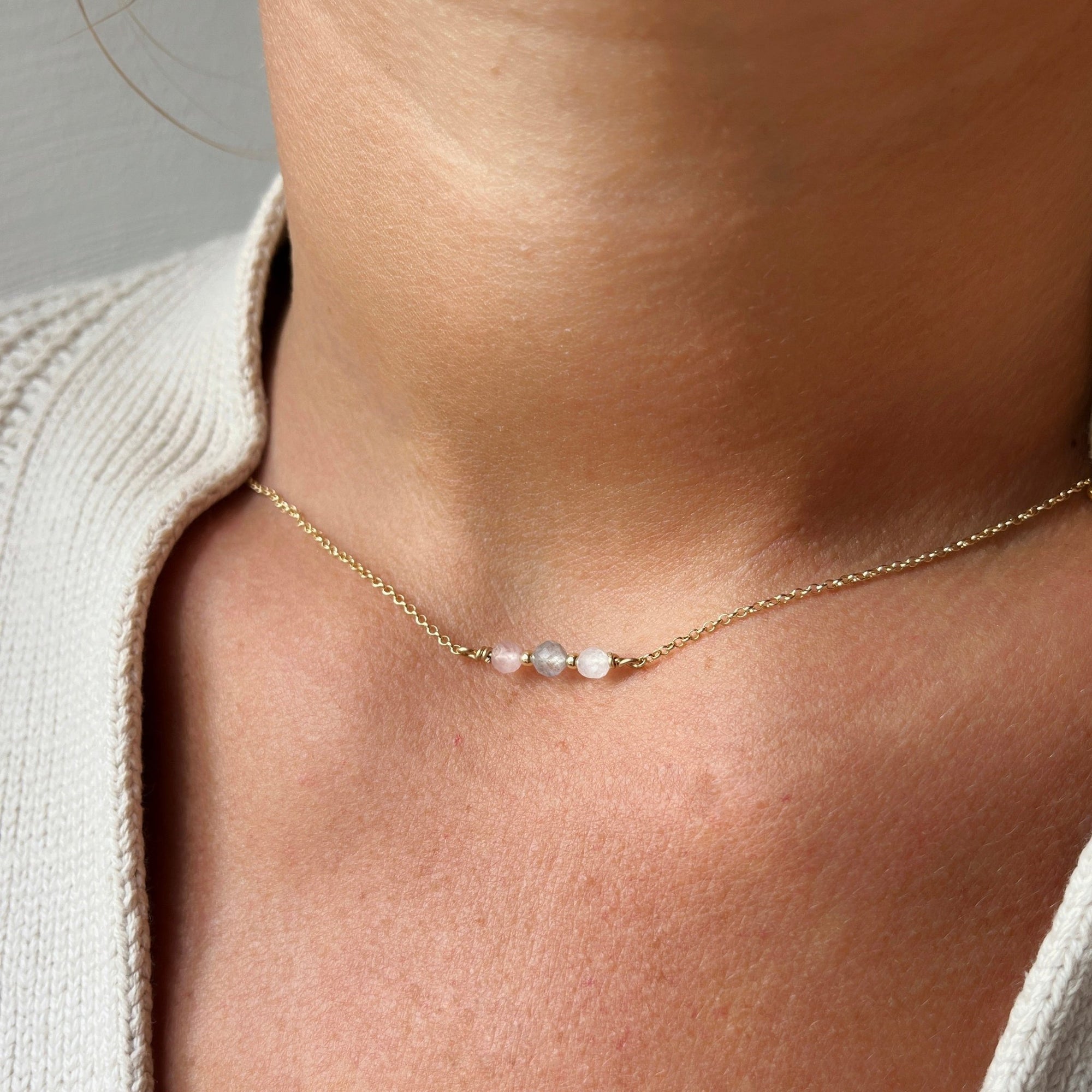 Ketting goud met geboortesteen 4 mm | BAR | GOUD - GOLD FILLED - Kleine Zus