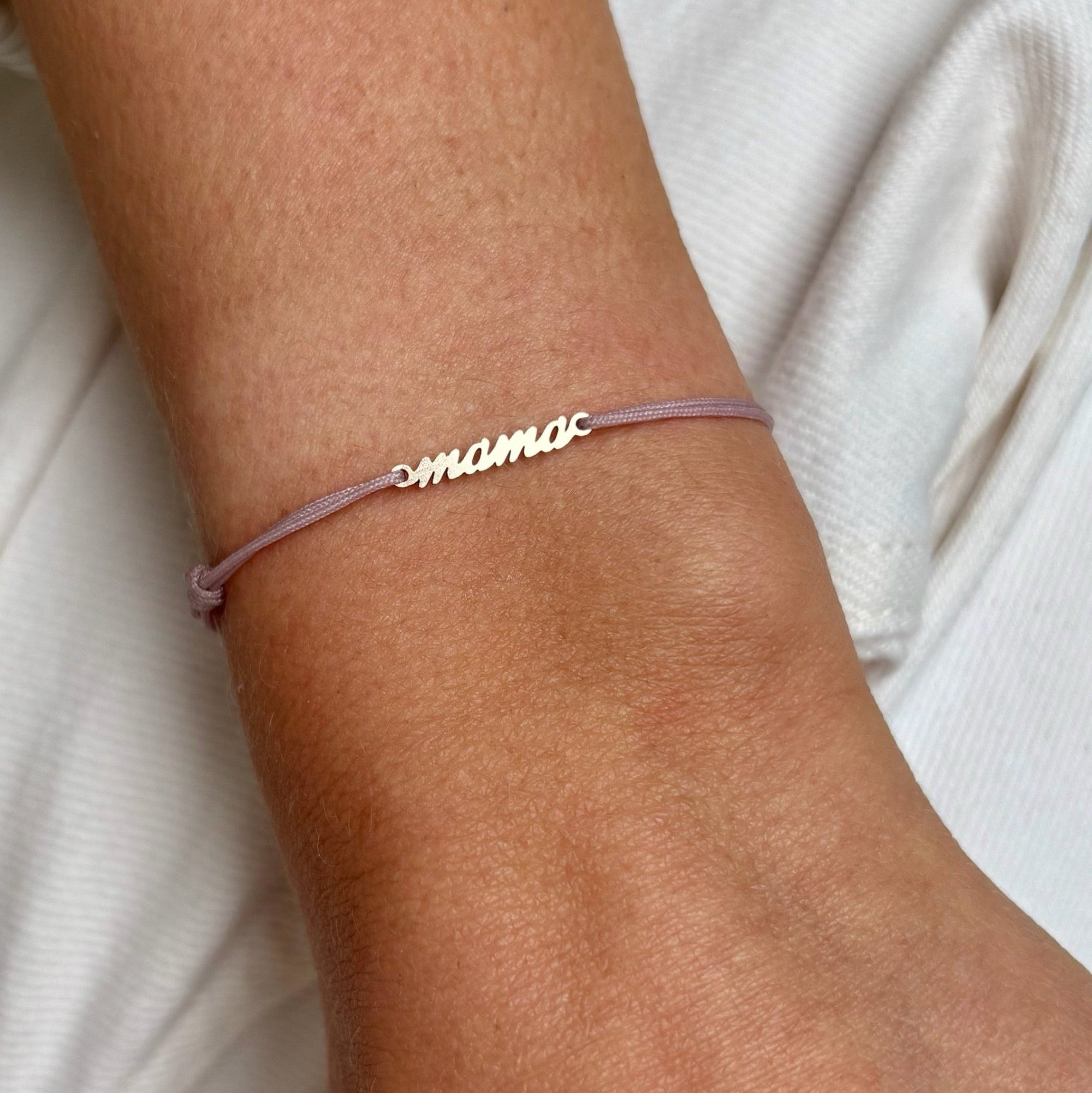 Moederdag cadeau Armband Mama | Koord | GOUD - GOLD FILLED - Kleine Zus