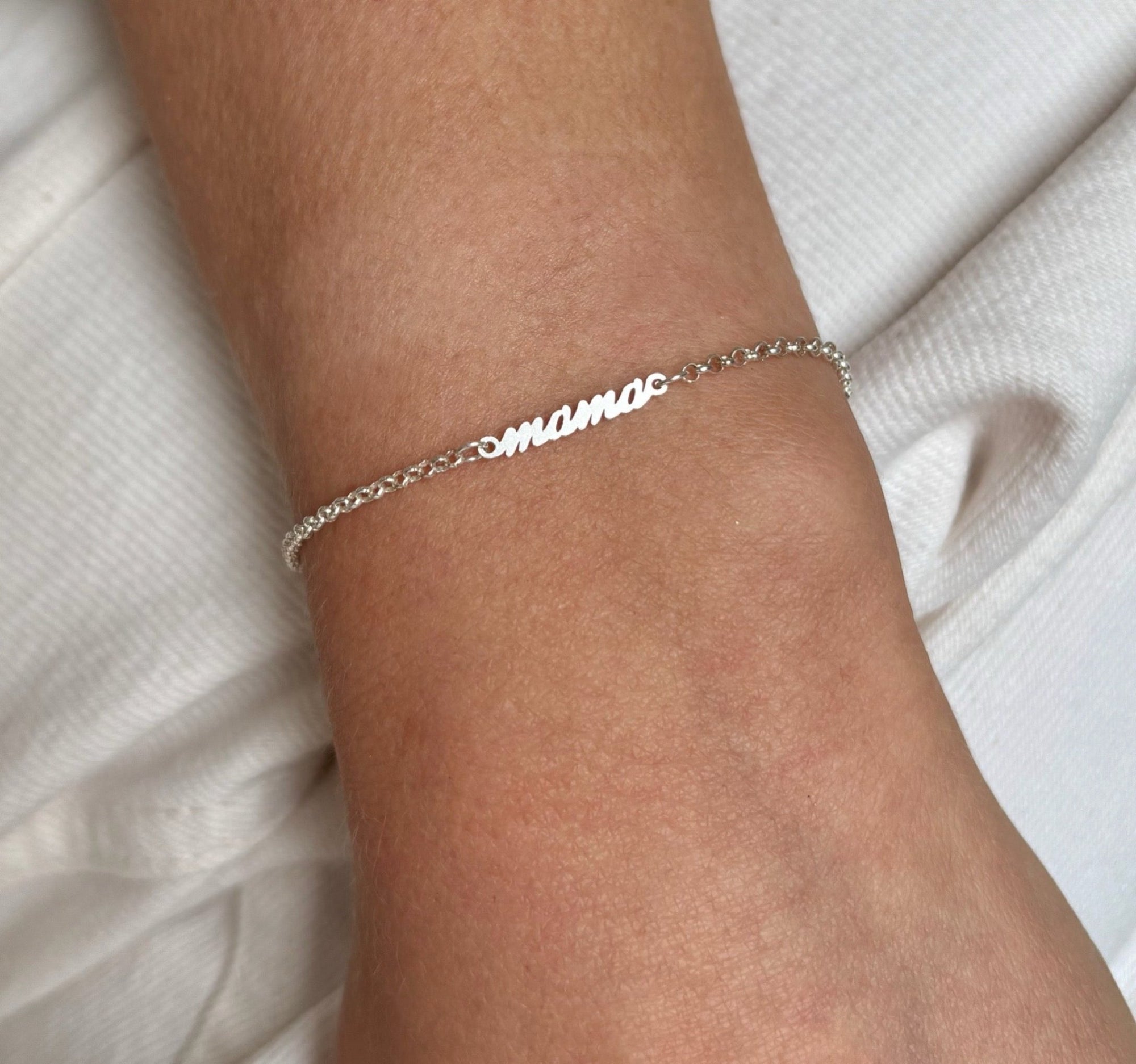 moederdag cadeau Armband Mama | Chain | .925 STERLING ZILVER - Kleine Zus