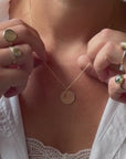 Ketting goud letters met sierrand | 15 mm | GOUD - GOLD FILLED