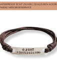 Zilveren SOS armbandje voor kinderen,op het plaatje van gematteerd echt zilver stempelen we een naam en telefoonnummer of tekst naar keuze.