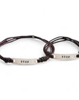 Vader zoon koordarmband zilver met naam | Sjoerd | .925 STERLING ZILVER - Kleine Zus