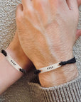 Vader zoon koordarmband zilver met naam | Sjoerd | .925 STERLING ZILVER - Kleine Zus