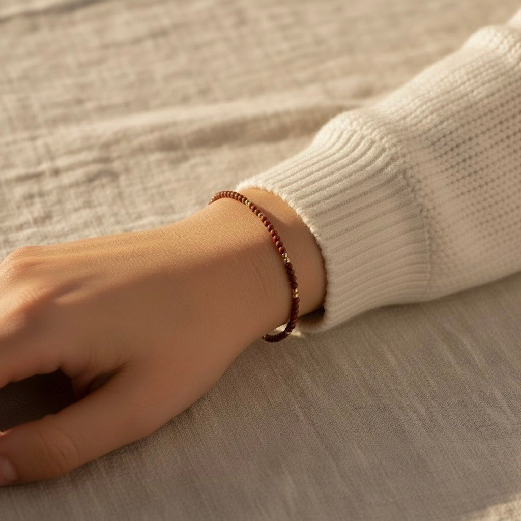 Armband dames goud - edelsteen | rode Jaspis | GOUD - GOLD FILLED - Kleine Zus