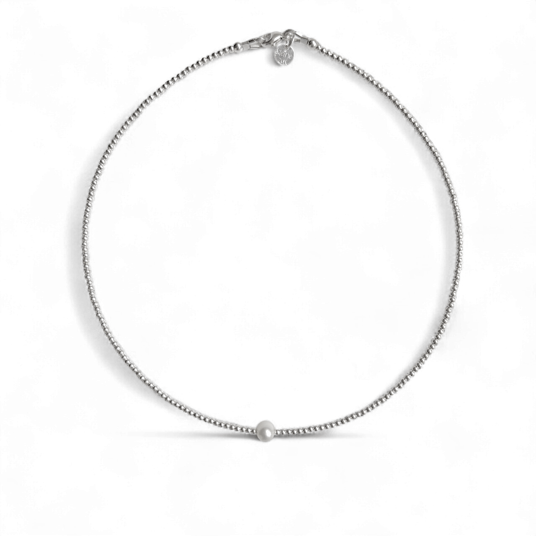 Ketting zilveren kralen en edelsteen | Feestdagen | ZILVER - Kleine Zus