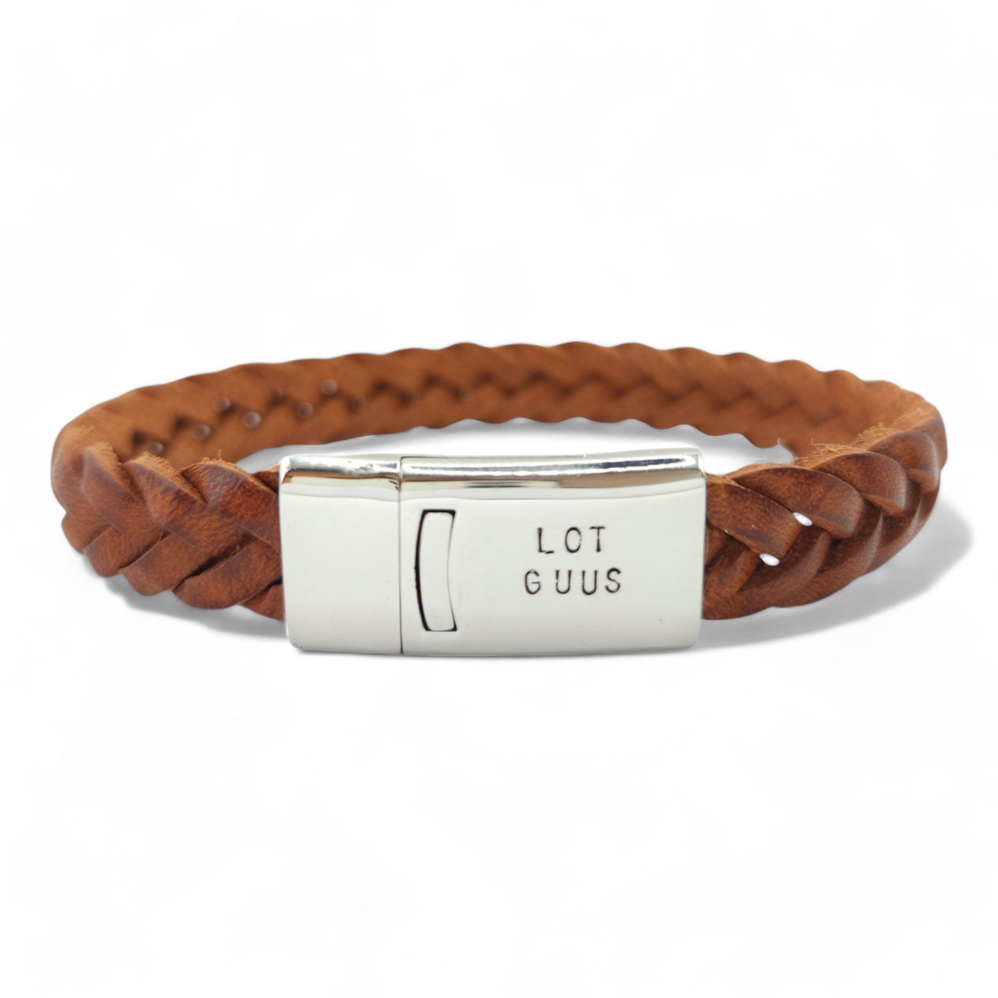 Leren armband met naam heren