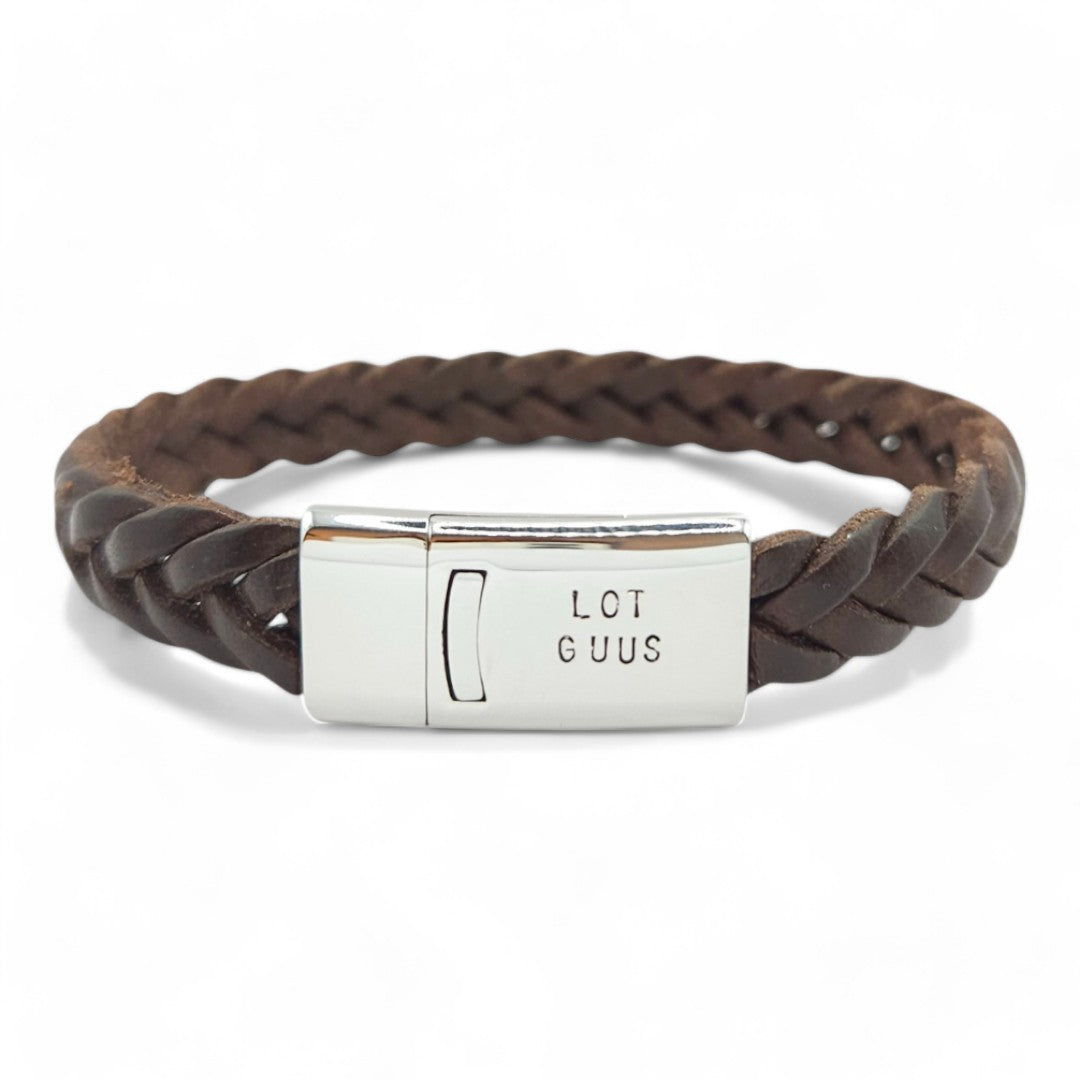 Leren armband met naam heren