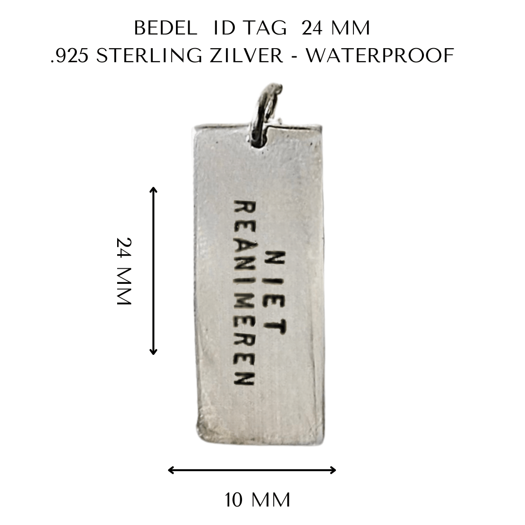 Niet reanimeren penning | Tag | .925 STERLING ZILVER - Kleine Zus