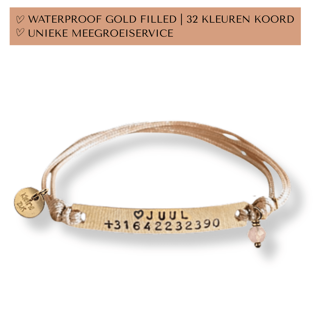 SOS Armband goud met geboortesteen | GOUD - GOLD FILLED - Kleine Zus