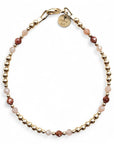 Gouden damesarmband Marilou met zonnesteen en goudsteen 
