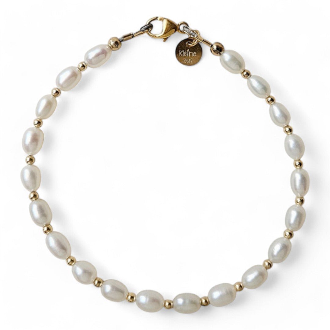 Gouden dames armband Luna met parels