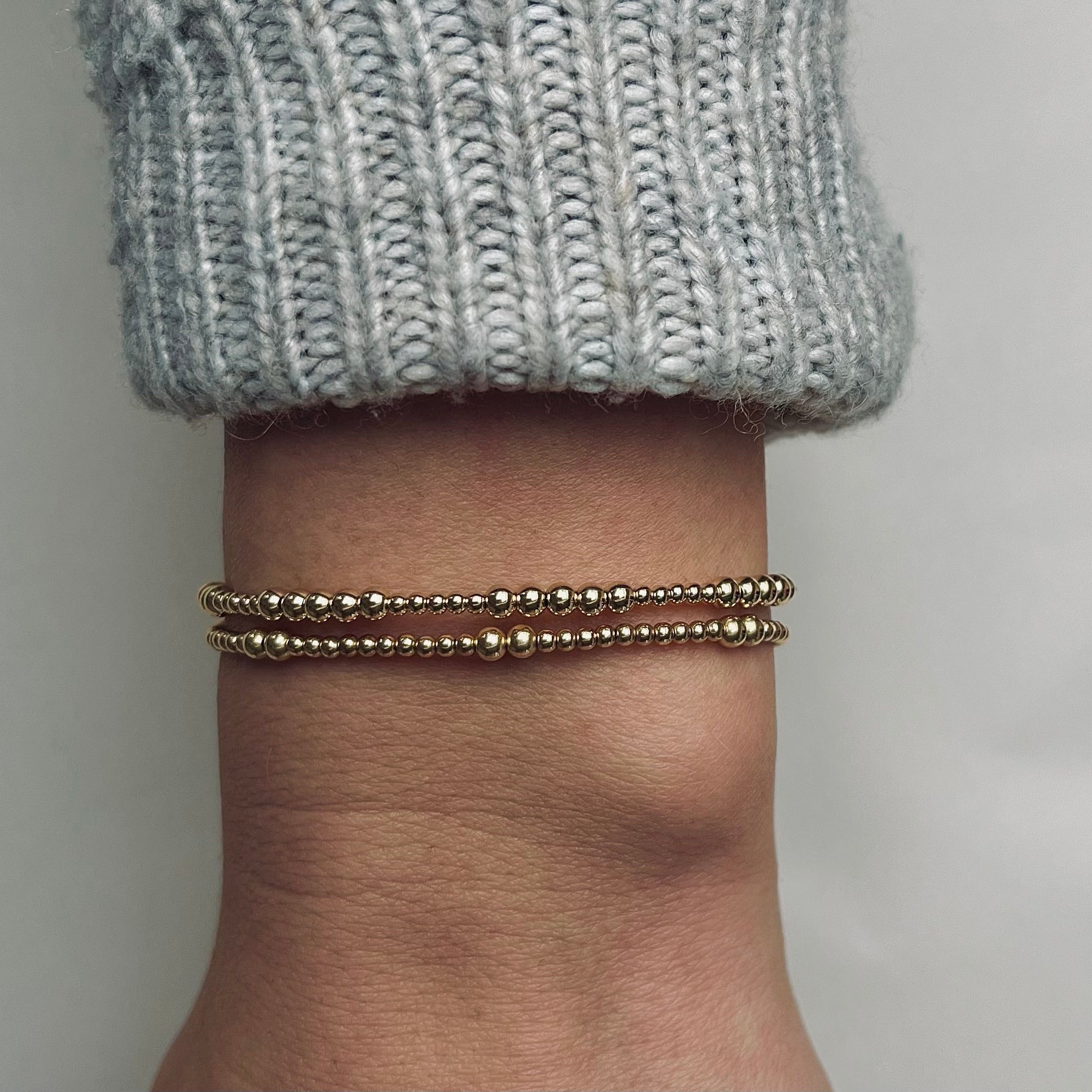 Gouden dames armband Mila
3 en 2 mm gouden kraaltjes