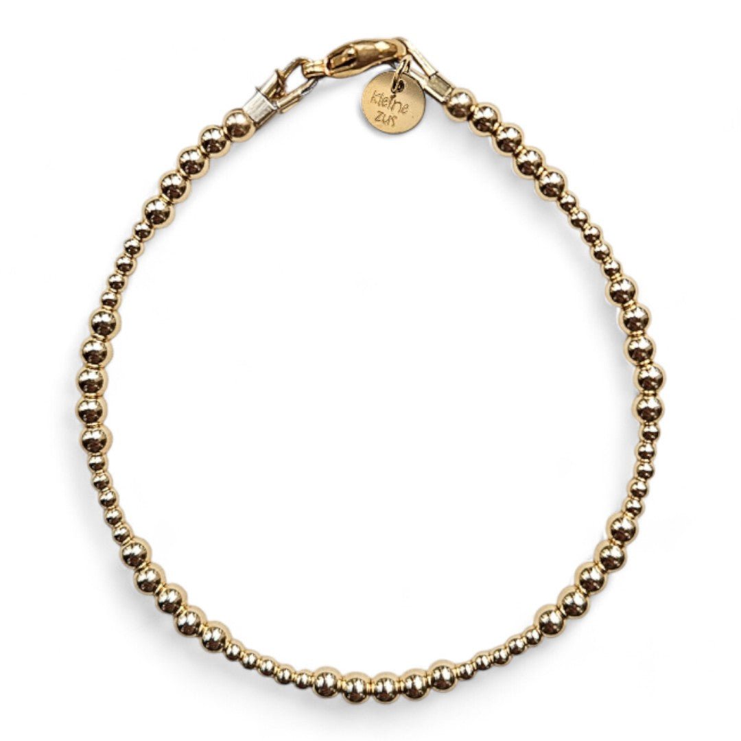 Gouden dames armband Mila
3 en 2 mm gouden kraaltjes