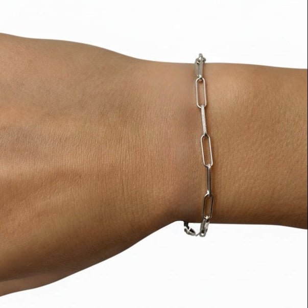 Paperclip armband zilver small - Kleine Zus