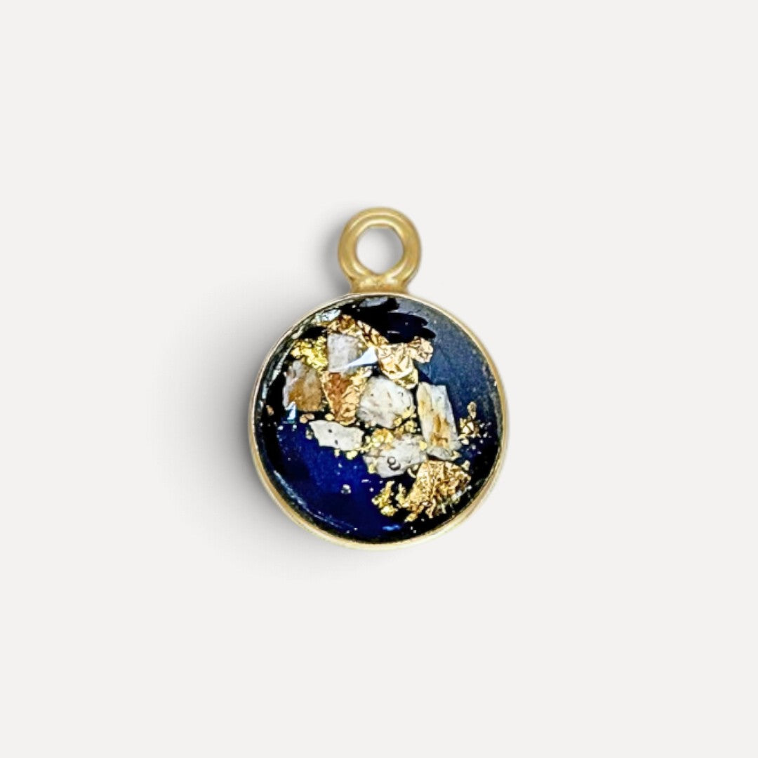 as hanger 14k gold filled goud met ashanger handgemaakt marineblauw