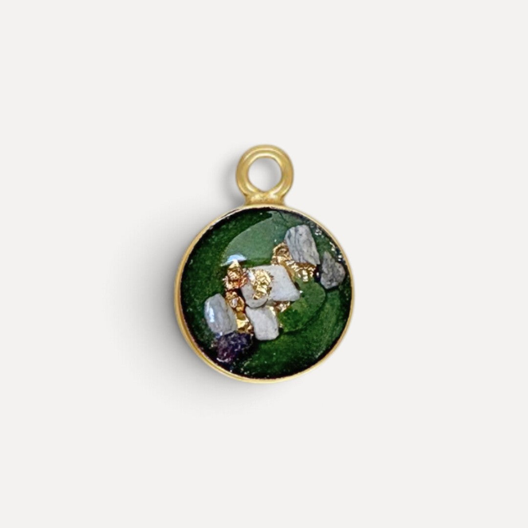 as ketting 14k gold filled goud met ashanger handgemaakt donker olijf