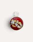 Ashanger sterling zilver handgemaakt met as rood