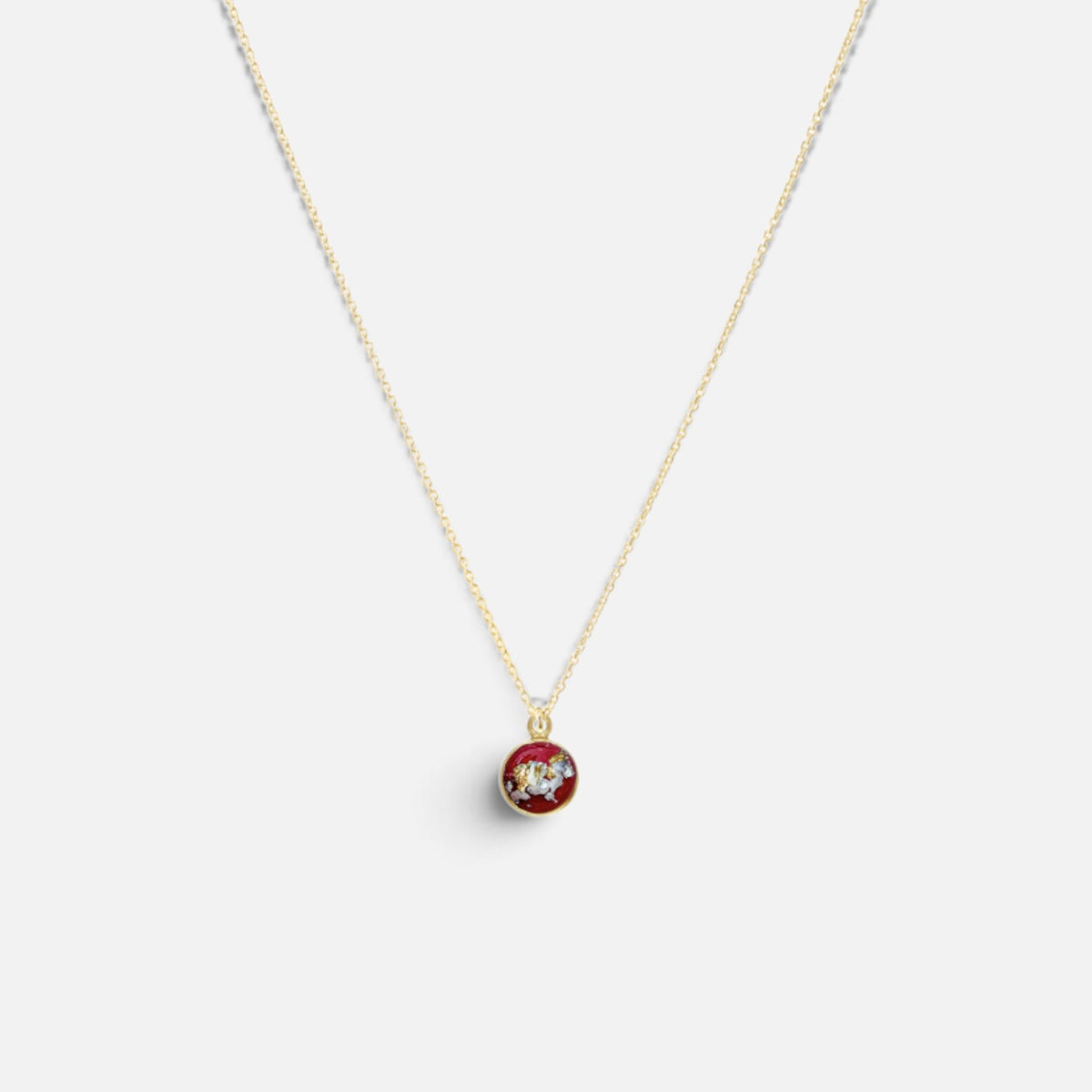 as ketting 14k gold filled goud met ashanger handgemaakt rood