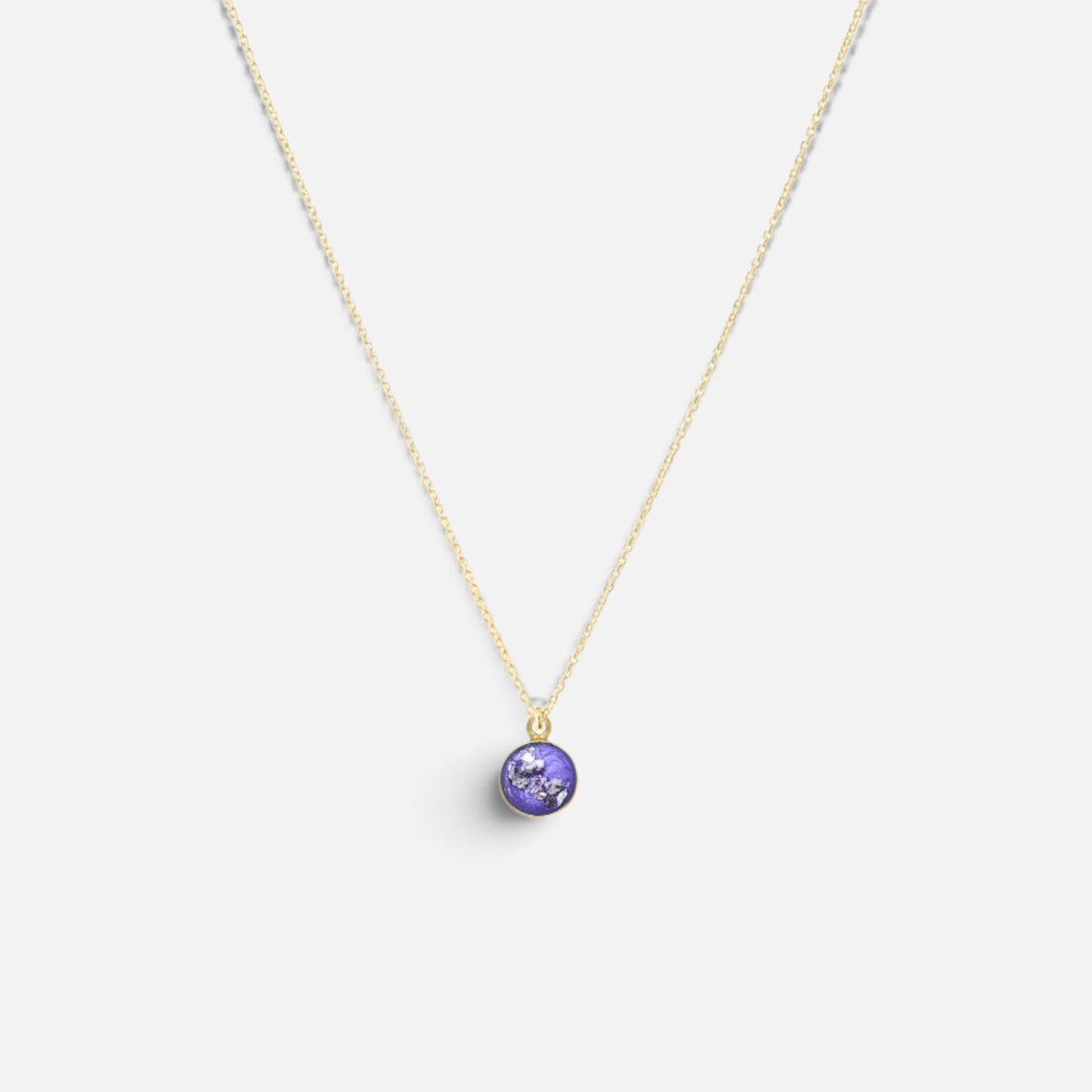 as ketting 14k gold filled goud met ashanger handgemaakt paars