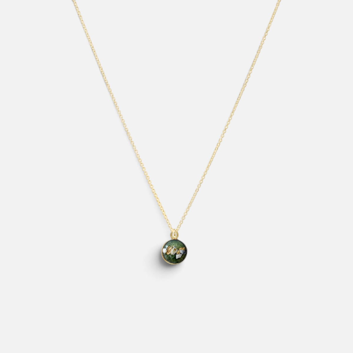 as ketting 14k gold filled goud met ashanger handgemaakt olijf parelmoer