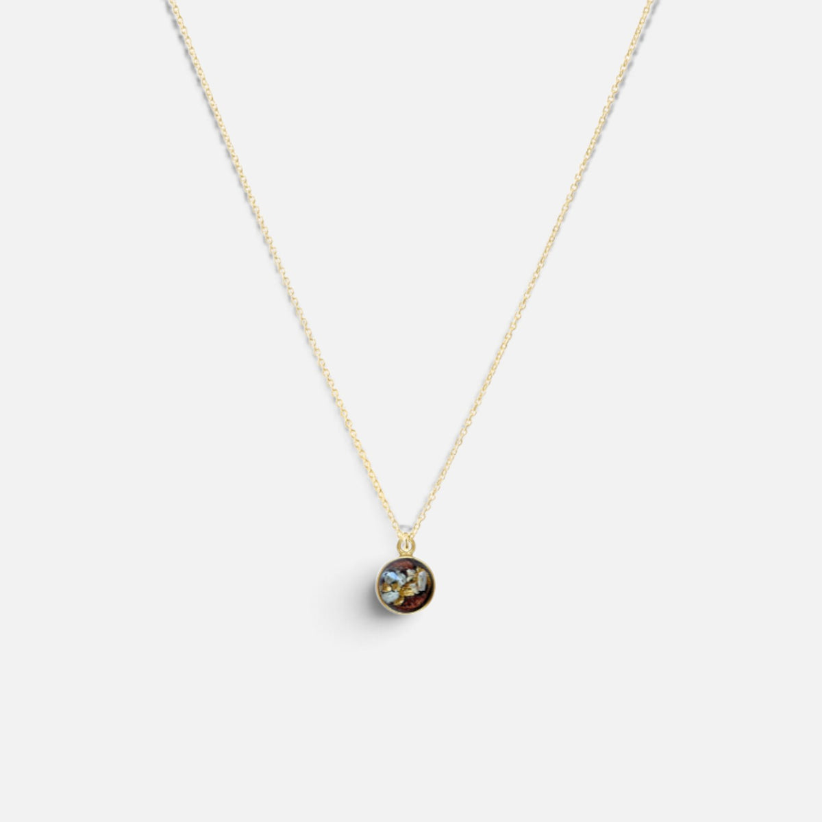 as ketting 14k gold filled goud met ashanger handgemaakt roestbruin