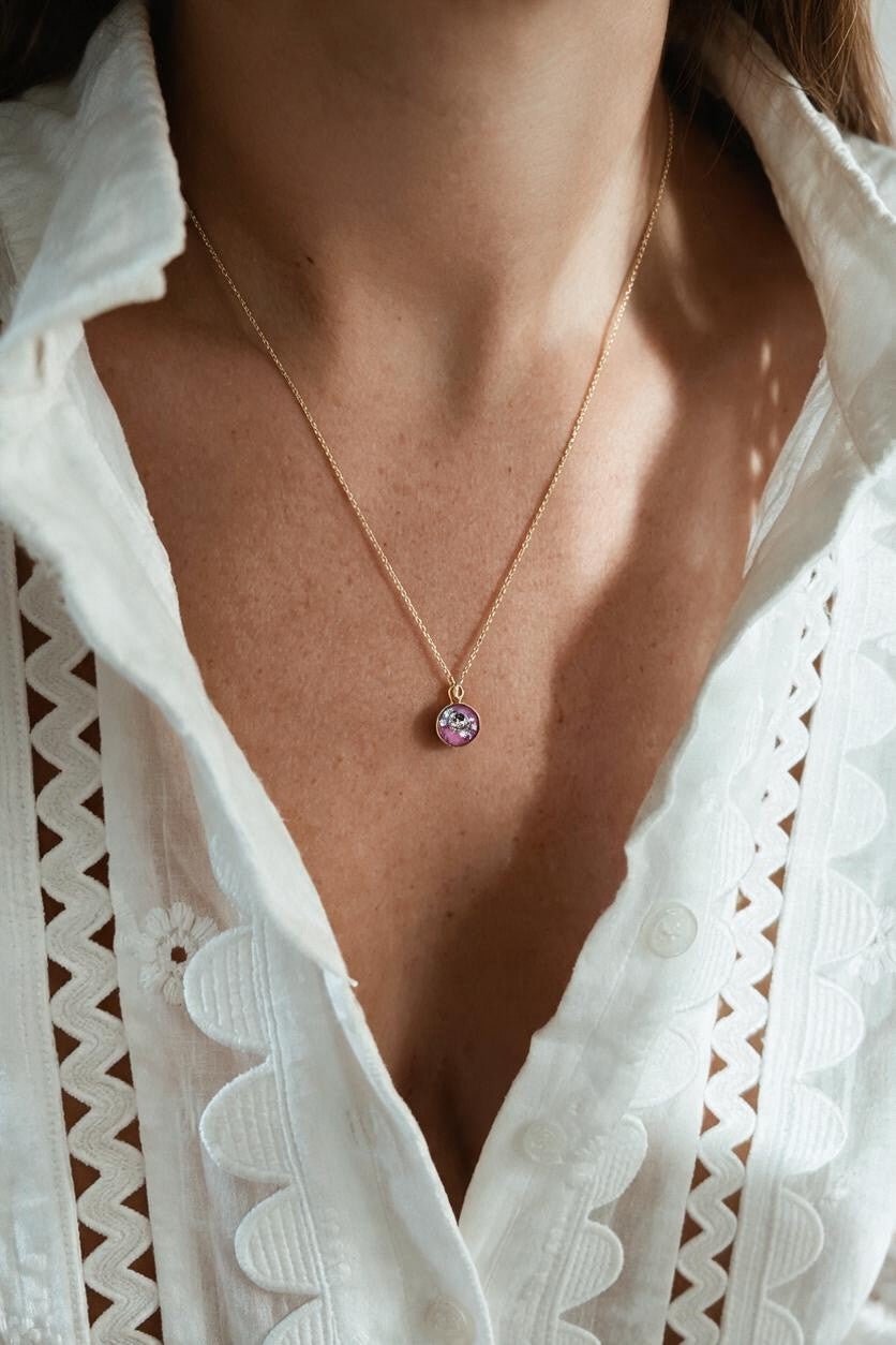 As ketting met ashanger | GOUD - GOLD FILLED - LILA - Kleine Zus