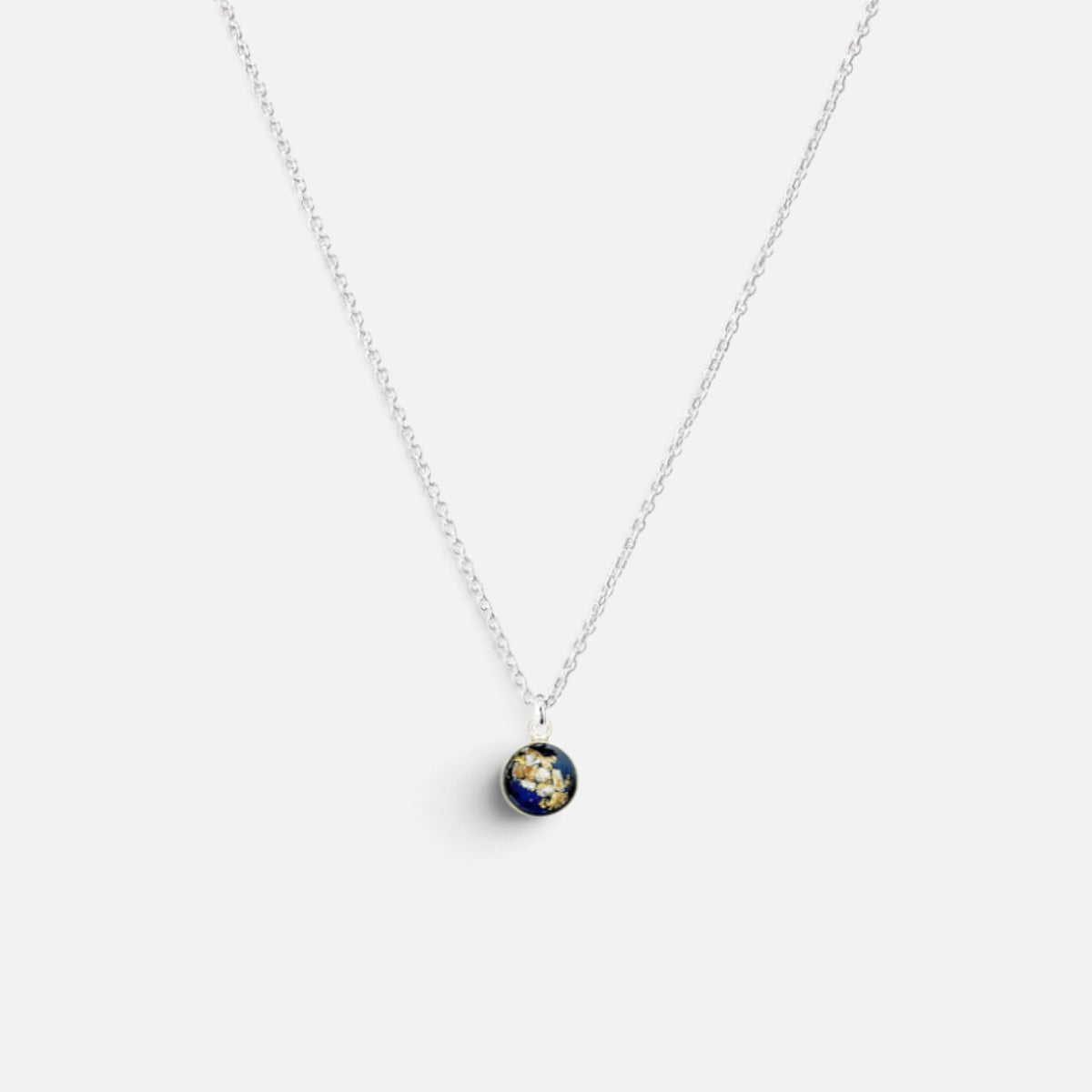 As ketting met as hanger | .925 STERLING ZILVER - MARINEBLAUW - Kleine Zus