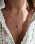 As ketting met as hanger | .925 STERLING ZILVER - LILA - Kleine Zus