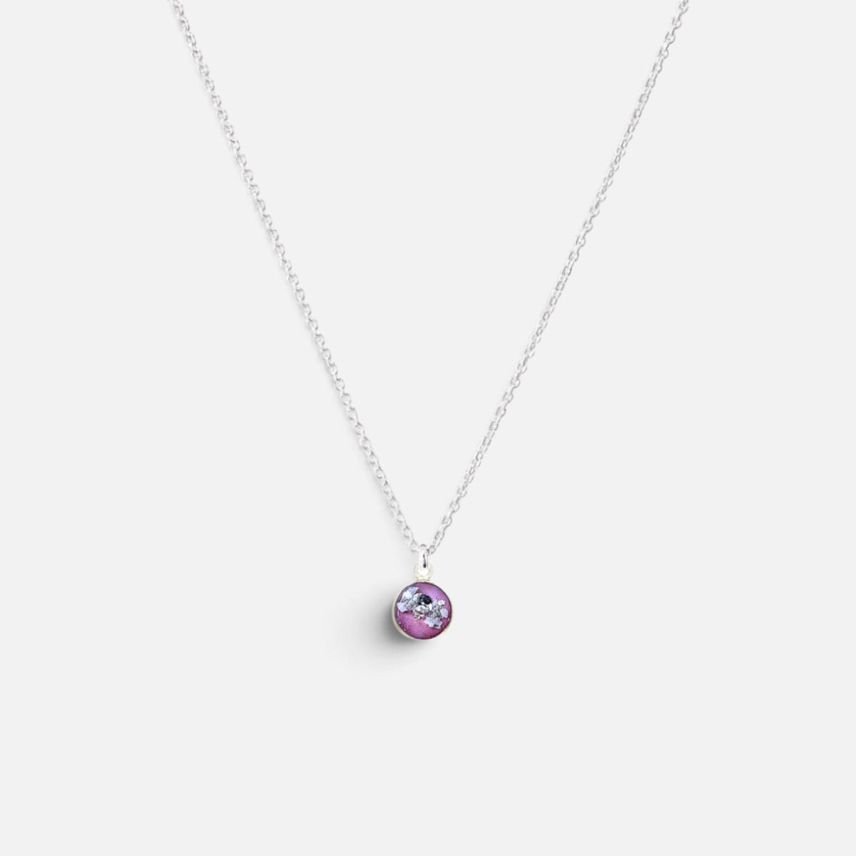 As ketting met as hanger sterling zilver lila handgemaakt