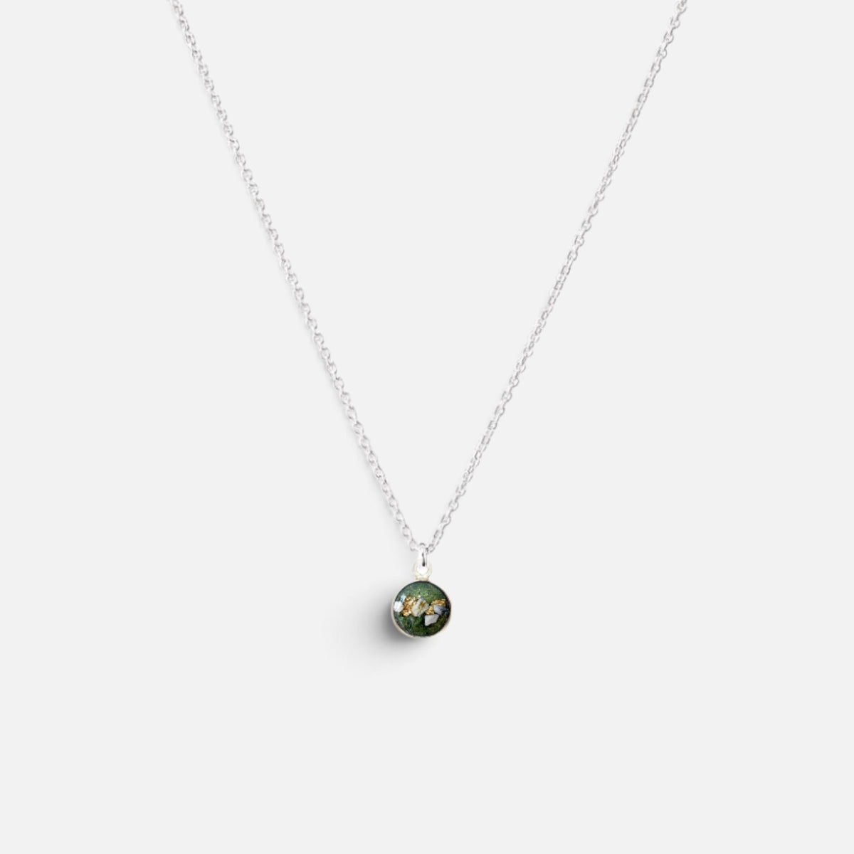 As ketting met as hanger | .925 STERLING ZILVER - OLIJF PARELMOER - Kleine Zus
