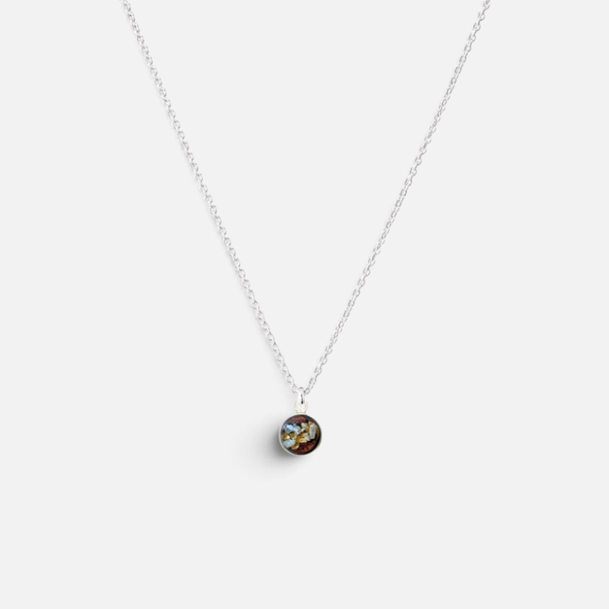 As ketting met as hanger sterling zilver roestbruin handgemaakt