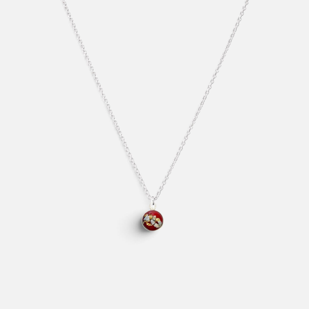 As ketting sterling zilver handgemaakt met as rood