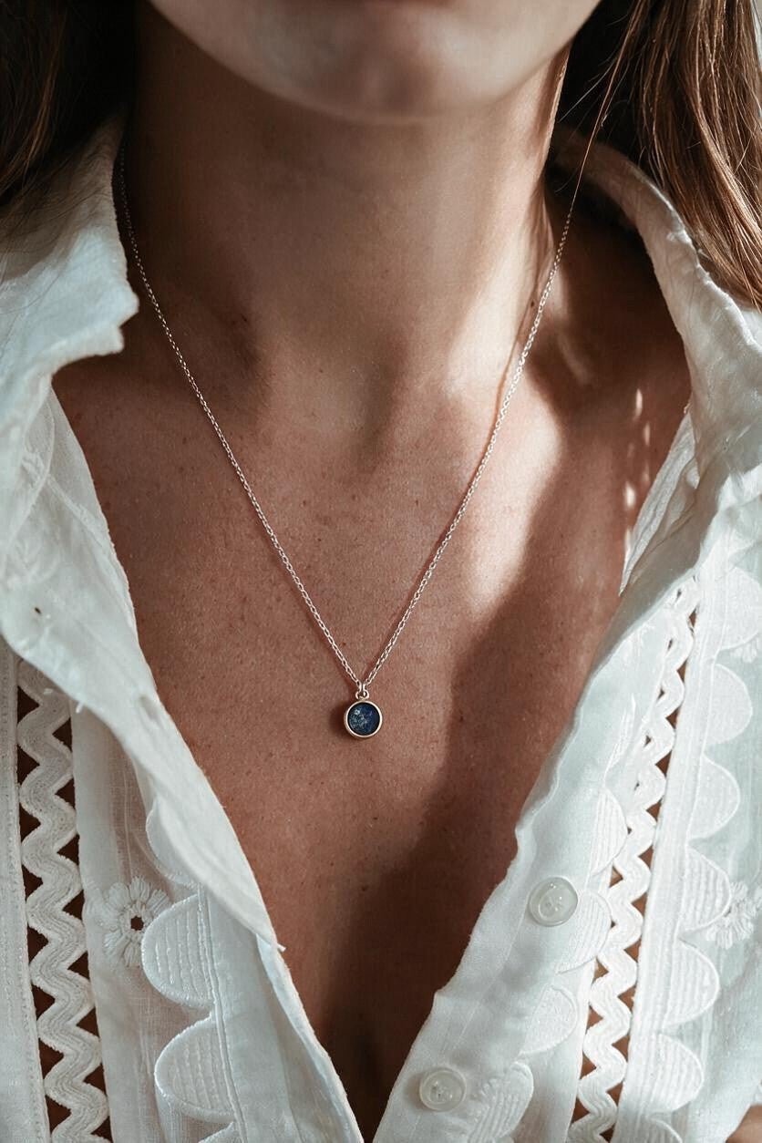 As ketting met as hanger | .925 STERLING ZILVER - TURQUOISE - Kleine Zus